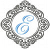Curly Monogram Frame - machine embroidery design - Comes in 4,5,6,7,8,9 inch Sizes