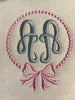 EMPRESS 2 LETTER MONOGRAM FONT WITH PEARL BOW FRAME