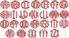Circle Stripe Monogram Font - Comes in 3, 3.5, and 4.0 inch Sizes