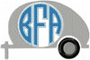 Camper Monogram Frame - Machine Embroidery Design Fits 2.5, 3.0, and 3.5 inch letters