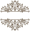 Split Flourish Floral Name Frame - machine Embroidery Design