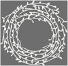 Twig wreath monogram frame border, machine embroidery design comes in 4x4, 5x5, 6x6, 7x7