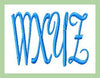 Emily Monogram Set with 4 Frames 1,2,3 and 4 inch sizes