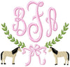 Horse Laurel Monogram Frame
