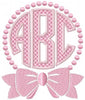 Bottom Bow Circle Monogram Frame - Fits 2,2.5,3, 3.5, and 4 inch Size Letters