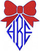 Bow Monogram Topper for Diamond Fonts