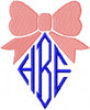 Bow Monogram Topper for Diamond Fonts