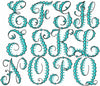 Scallop Dot Monogram Font - Machine Embroidery Font 2.5, and 4 inch size