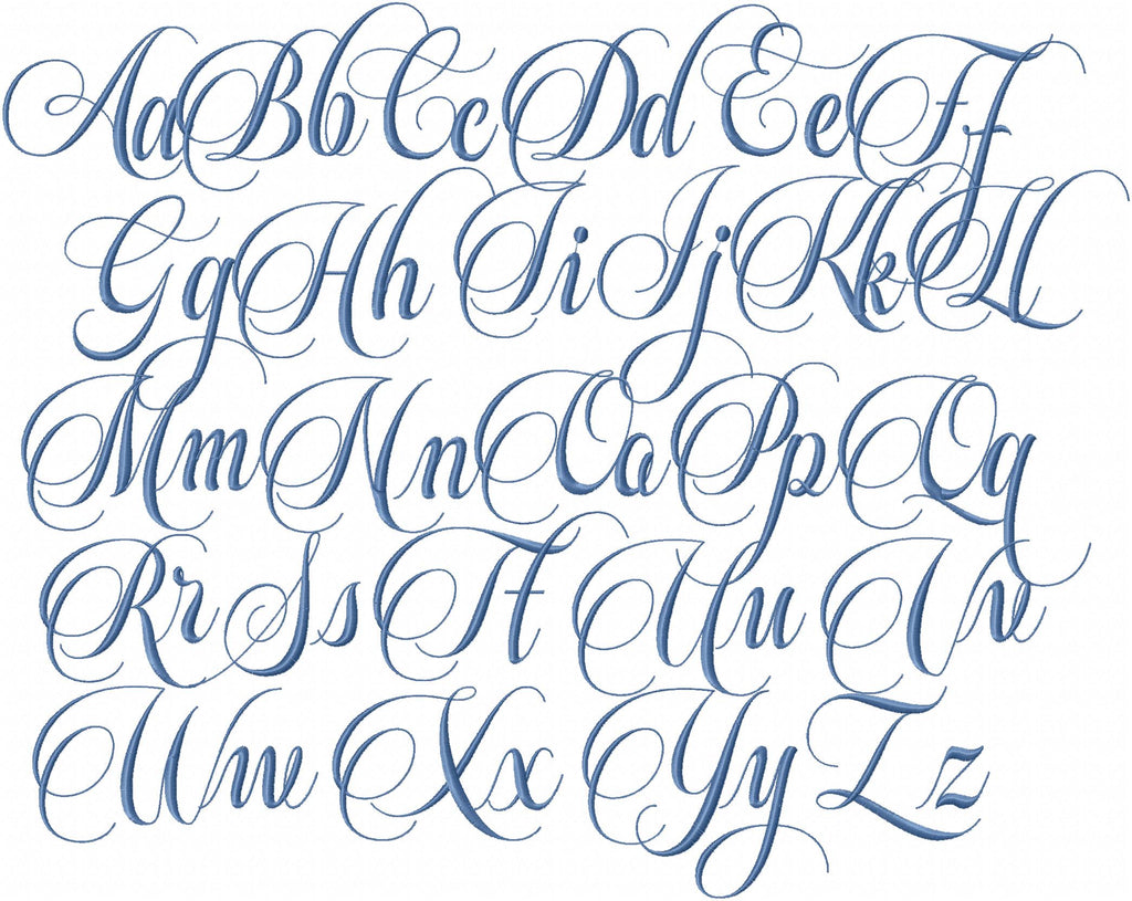 Old English Fancy Cursive Alphabet