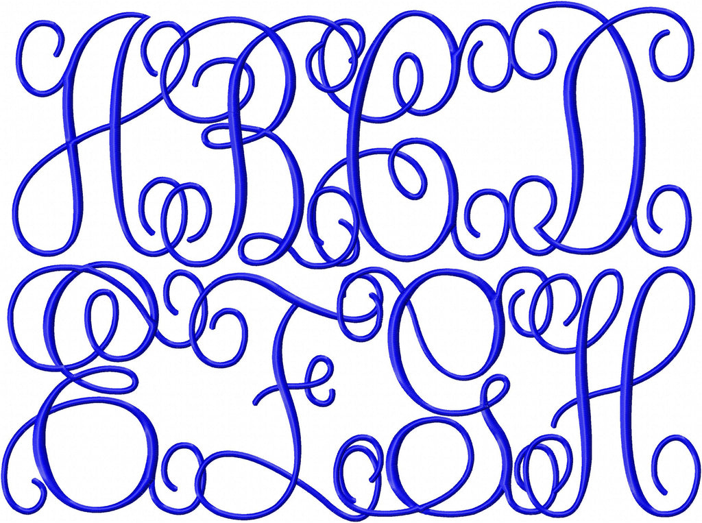 Jumbo Interlocking Monogram Font - 9.5 Center Letters and 7.5 Side L
