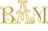 SETH I MONOGRAM FONT  - 2.5 AND 3.5 INCH SIZE