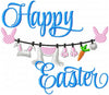 happy easter bunny embroidery design