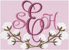 Cotton Ball Monogram Border - machine Embroidery Design