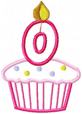 Applique Birthday Cupcakes