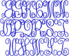 Jumbo Interlocking Monogram Font - 9.5" Center Letters and 7.5" Side Letters, Machine Embroidery Design