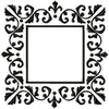 Square Damask Monogram Frame Machine Embroidery Design