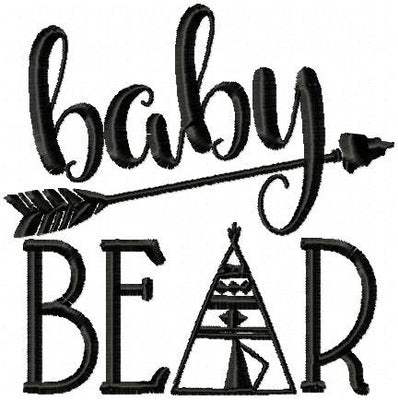 Baby Bear Machine Embroidery Design - Comes in 4x4,5x5,6x6,7x7,  sizes
