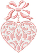 Heart Bow Valentine Embroidery Design