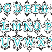 Bluebell Vintage Monogram Font - Larger size 4,5,6" sizes