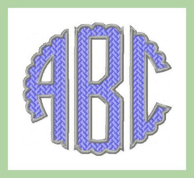 Scalloped Circle patterned and outlined Monogram Font