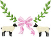 Bows Lambs and Laurel Monogram Frame
