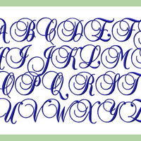Baroque Script Font - Comes in 2,3, and 4 inch Sizes
