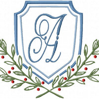 CREST WITH LAUREL AND BERRIES