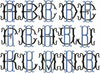 VINTAGE BAROQUE INTERLOCKING MONOGRAM FONT - SET "B" 6 AND 8 INCH SIZE
