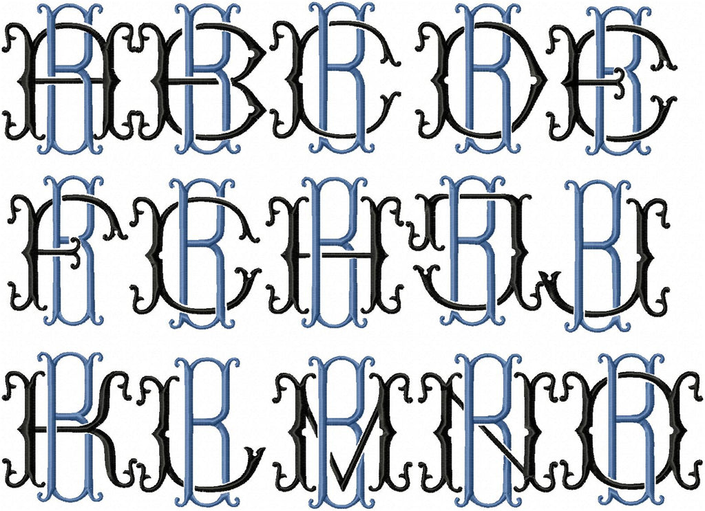 Interlocking R /font Interlocking Monogram Fonts Monogram Chic Font For Embroidery