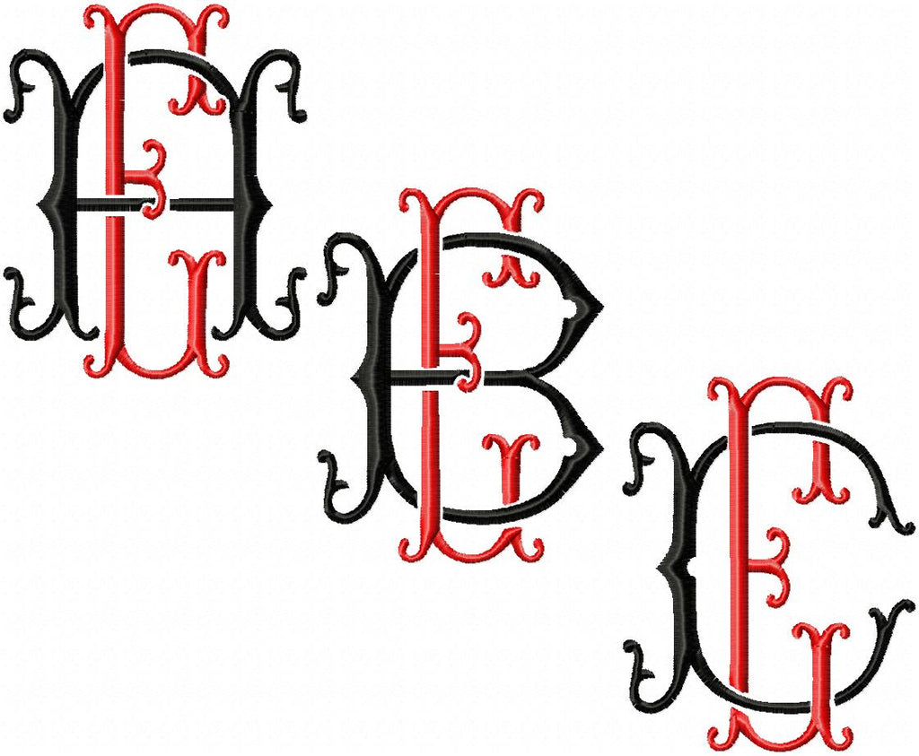 VINTAGE BAROQUE INTERLOCKING MONOGRAM FONT - SET