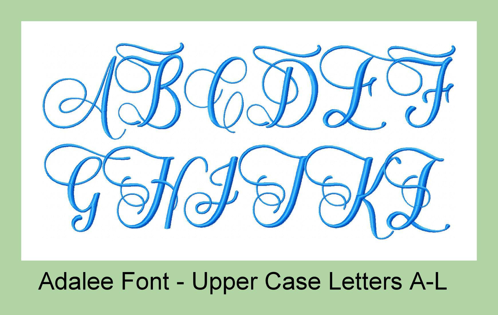 Adalee Font comes in 2 and 3 Inch Sies | Bling Sass & Sparkle