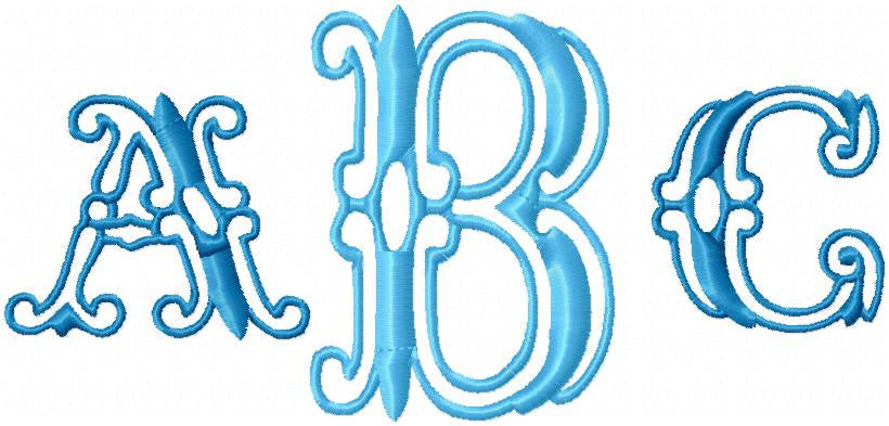 Intervent Monogram Font - Comes in 2 sizes 2 and 3 inch- Machine embroidery Font