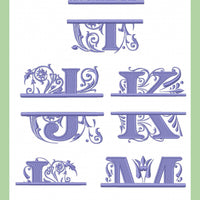 Regal Split Letter Font - Letters I - Z - 6 inches tall