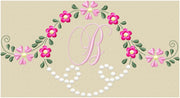 FLOWERS AND DOT MONOGRAM FRAME