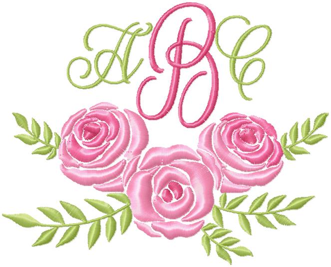 Rose Floral Monogram Frame Machine Embroidery Design Flowers Frames Spring  Summer