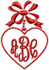 Heart and Bow Monogram Frame - Comes in 4 sizes