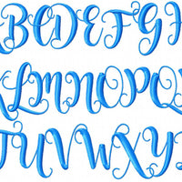 Starlette Script Font - Comes in 2 Sizes - upper and lower case - Machine Embroidery Font
