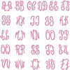EMPRESS 2 LETTER MONOGRAM FONT WITH PEARL BOW FRAME