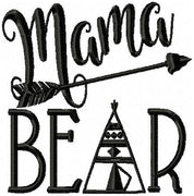 Mama Bear Machine Embroidery Design comes in 4x4,5x5,6x6,7x7,8x8