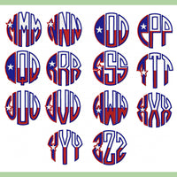 Texas Flag Circle Monogram - comes in 4 inch size
