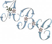 Vintage Dots and Flowers Monogram Font