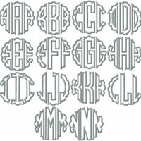 Scallop Circle Embroidery Monogram Applique Font -4,5,6 inch size Machine embroidery