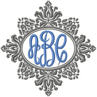 Oval Monogram Frame - Machine Embroidery Design - comes in 4,5,6,7,8 inch sizes