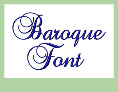 Baroque Script Font - Comes in 2,3, and 4 inch Sizes