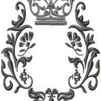 Crown and Flourish machine embroidery Design