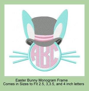 Easter Bunny Monogram Frame - Comes in Sizes to Fit 2.5, 3, and 3.5 inch letters