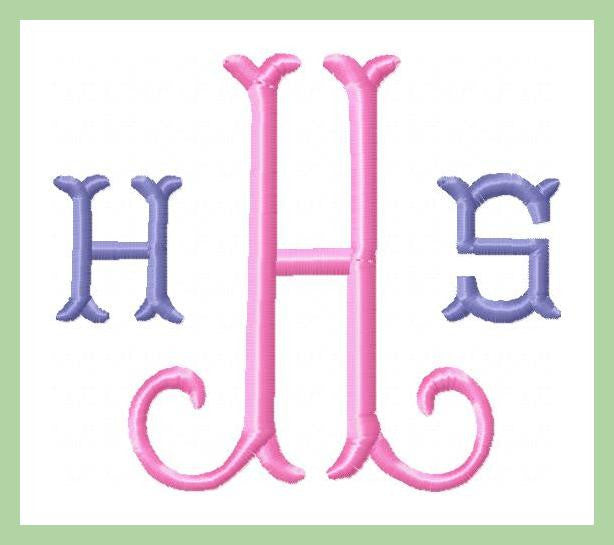 Curl Monogram Font 4.5 Inch size | Bling Sass & Sparkle