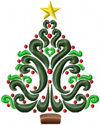Beautiful Christmas Tree - Machine Embroidery Design - Comes in 4 sizes