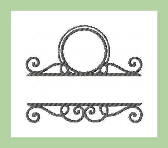 Split Scroll with Single letter Topper | Bling Sass & Sparkle