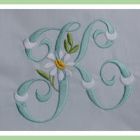 Vintage Daisy Font - 4" - Machine Embroidery Font